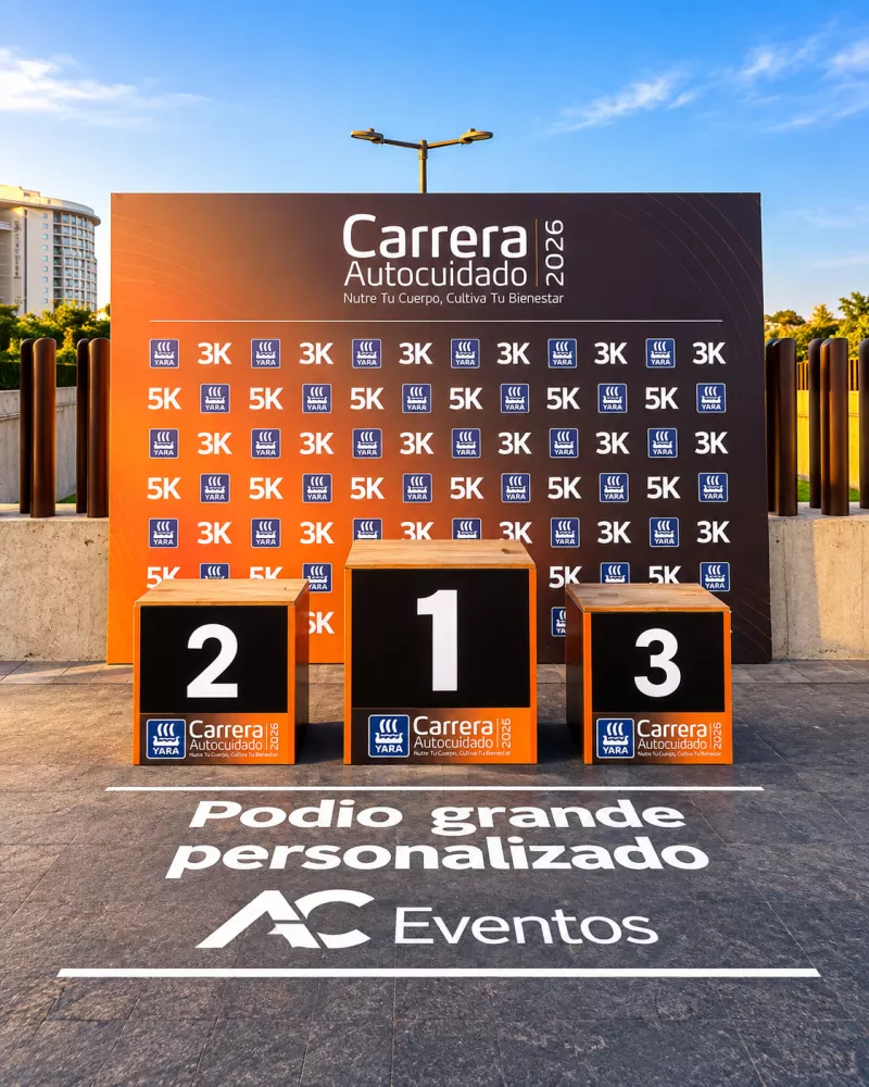 Podio y backing 2 x 3 m